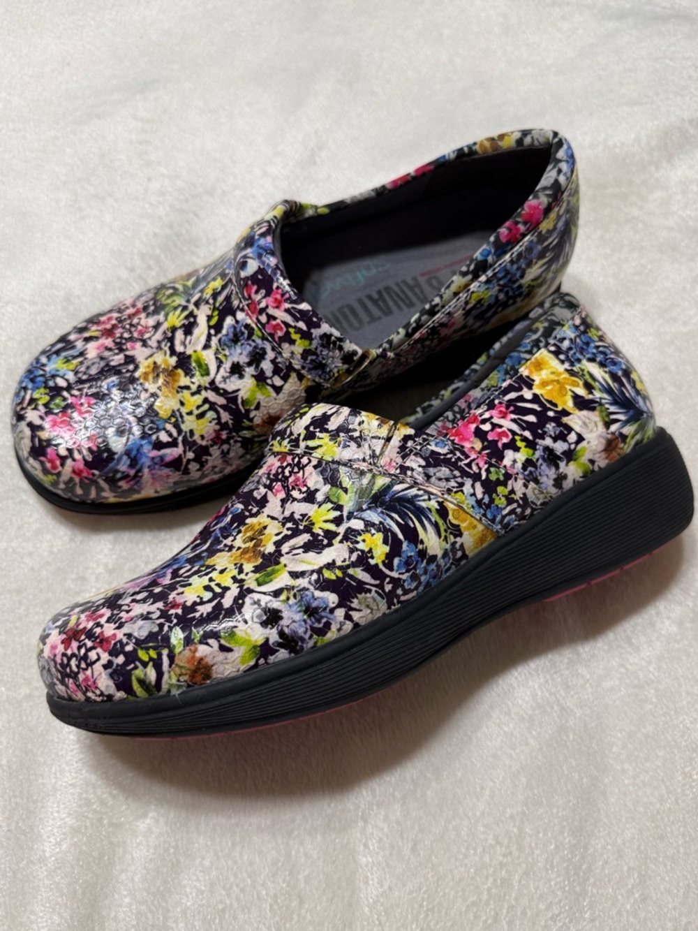 Softwalk Grey's Anatomy Floral Slip-On Comfort Shoes - Black Multicolor